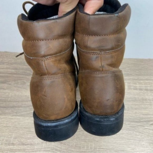 Justin Basics Brown Leather Ankle Boots Size 6.5 - Picture 4 of 9